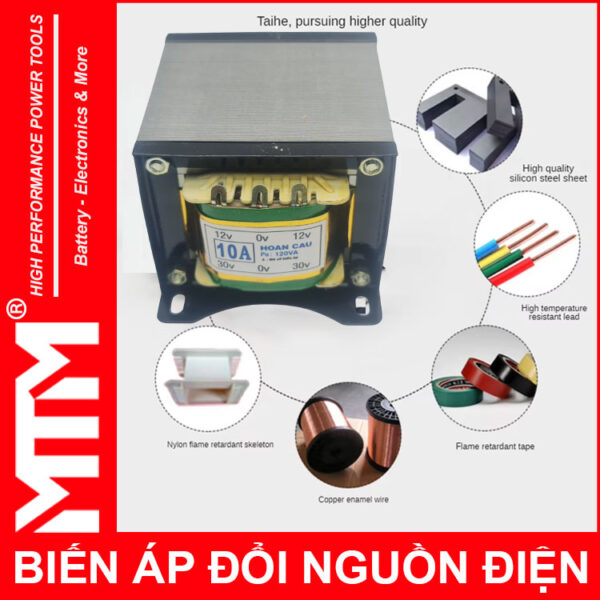 Bien Ap Tang Pho Doi Dien AC 220V Ra 5V 12V 23V 30V 10A