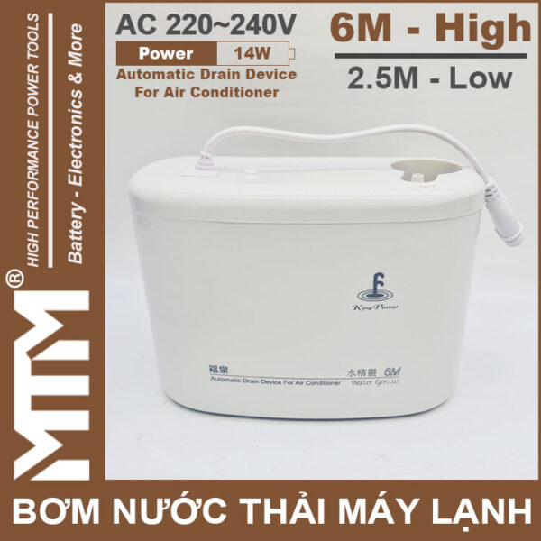 May Bom Nuoc Thai May Lanh 220V 14W 2m5 6M Kingpump Chinh Hang