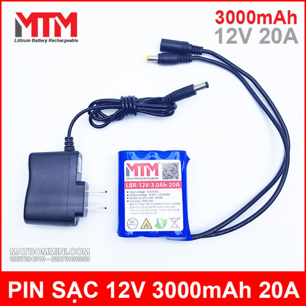Pin Sac 12V 3000mah 20A Kem Sac Chinh Hang Pin Sac 12V 3000mah 20A Kem Sac Chinh Hang