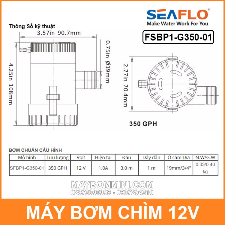 Thong So Ky Thuat May Bom Chim SEAFLO G350