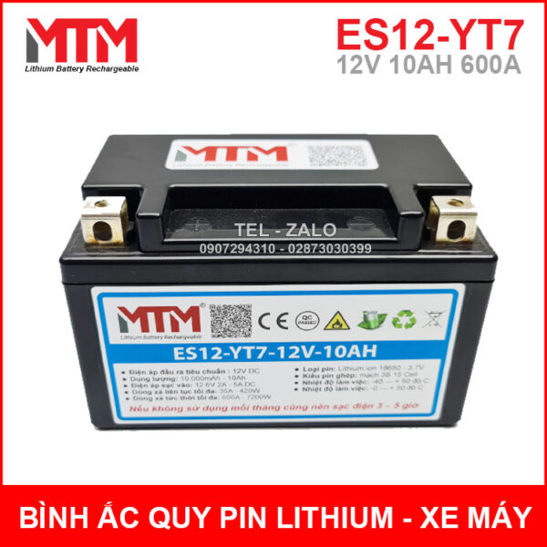 Binh Ac Quy Pin Xe May 12V 10Ah 600A ESYT7 Binh Ac Quy Pin Xe May 12V 10Ah 600A ESYT7