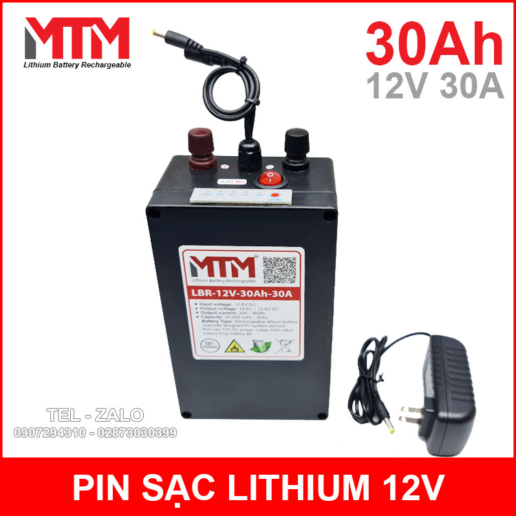 Box Pin Sac 12V 30Ah 30A MTM Kem Sac