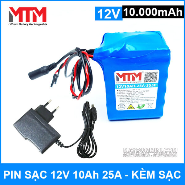 Pin Sac 12v 10000mah 25A 3S5P Kem Sac Pin Sac 12v 10000mah 25A 3S5P Kem Sac