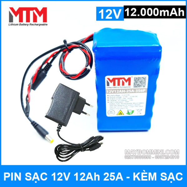 Pin Sac 12v 12000mah 25A 3S6P Kem Sac Pin Sac 12v 12000mah 25A 3S6P Kem Sac