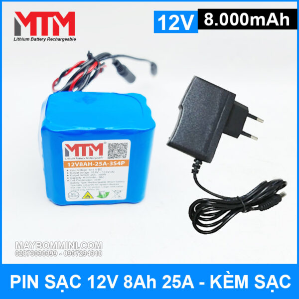 Pin Sac 12v 8000mah 25A 3S4P Kem Sac Pin Sac 12v 8000mah 25A 3S4P Kem Sac