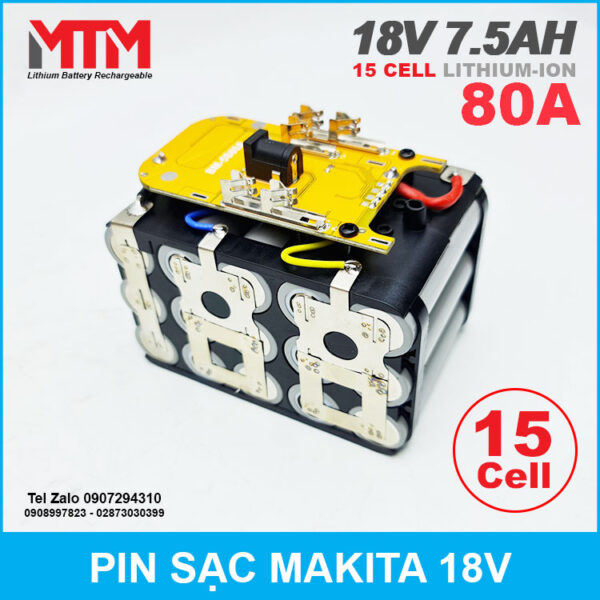 Khoi 15 Cell Pin Makita 18v 80A 7500mah Khoi 15 Cell Pin Makita 18v 80A 7500mah