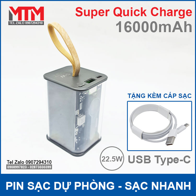 Pin Sac Du Phong 4 Cell 16000mah Sac Nhanh QC PD Tang Kem Cap Sac Pin Sac Du Phong 4 Cell 16000mah Sac Nhanh QC PD Tang Kem Cap Sac