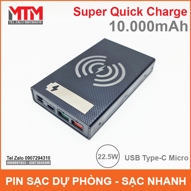 Pin Sac Du Phong 5 Cell 10000mah Sac Nhanh Khong Day QC PD 2 Chieu Pin Sac Du Phong 5 Cell 10000mah Sac Nhanh Khong Day QC PD 2 Chieu