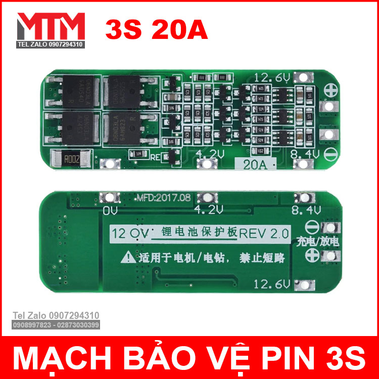 Gia Mach Bao Ve Pin 3s 20a 18650 Gia Mach Bao Ve Pin 3s 20a 18650