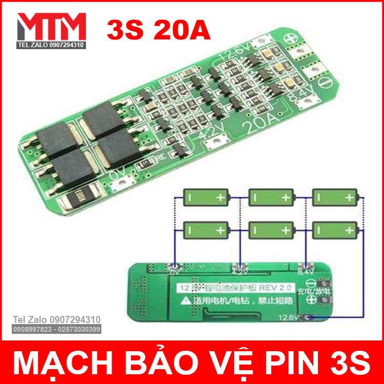 Mach Bao Ve Pin 3s 20a 18650 Mach Bao Ve Pin 3s 20a 18650