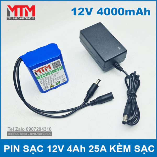 Pin 12v 4ah Kem Sac Thong Minh Pin 12v 4ah Kem Sac Thong Minh