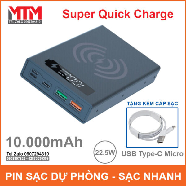 Sac Du Phong Khong Day 10000mah Den Sac Du Phong Khong Day 10000mah Den