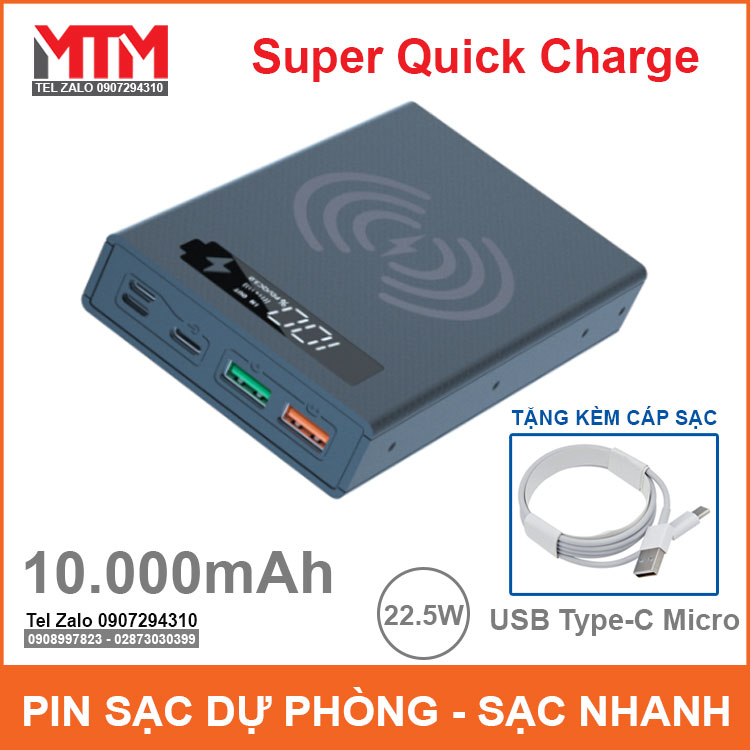 Sac Du Phong Khong Day 10000mah Den Sac Du Phong Khong Day 10000mah Den