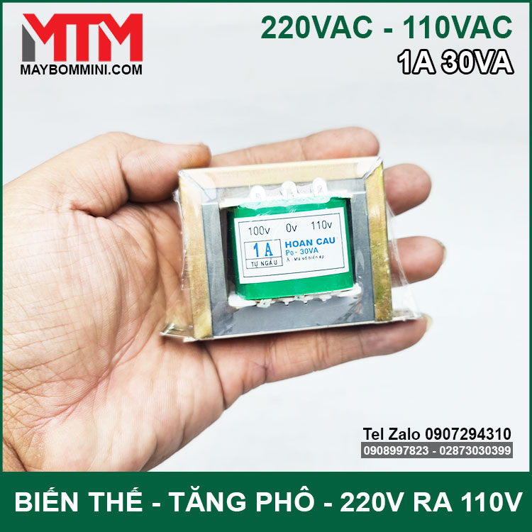 Bien The Bien Ap Tang Pho Doi Dien AC 220V Ra110V 1A 30VA Tren Tay Bien The Bien Ap Tang Pho Doi Dien AC 220V Ra110V 1A 30VA Tren Tay