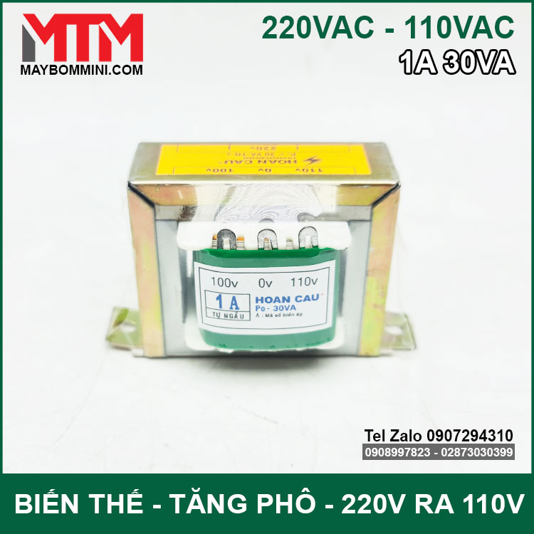 Bien The Bien Ap Tang Pho Doi Dien AC 220V Ra110V 1A 30VA Bien The Bien Ap Tang Pho Doi Dien AC 220V Ra110V 1A 30VA