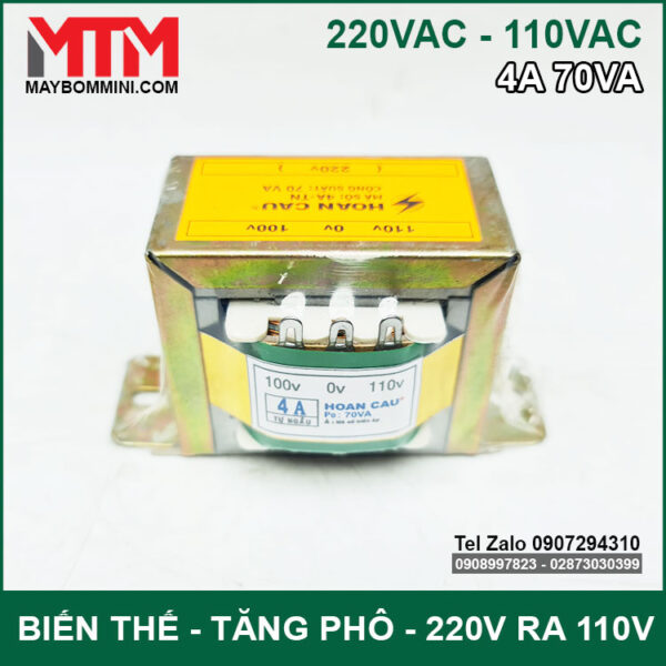 Bien The Bien Ap Tang Pho Doi Dien AC 220V Ra110V 4A 70VA Bien The Bien Ap Tang Pho Doi Dien AC 220V Ra110V 4A 70VA