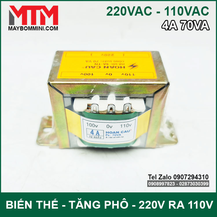 Bien The Bien Ap Tang Pho Doi Dien AC 220V Ra110V 4A 70VA Bien The Bien Ap Tang Pho Doi Dien AC 220V Ra110V 4A 70VA