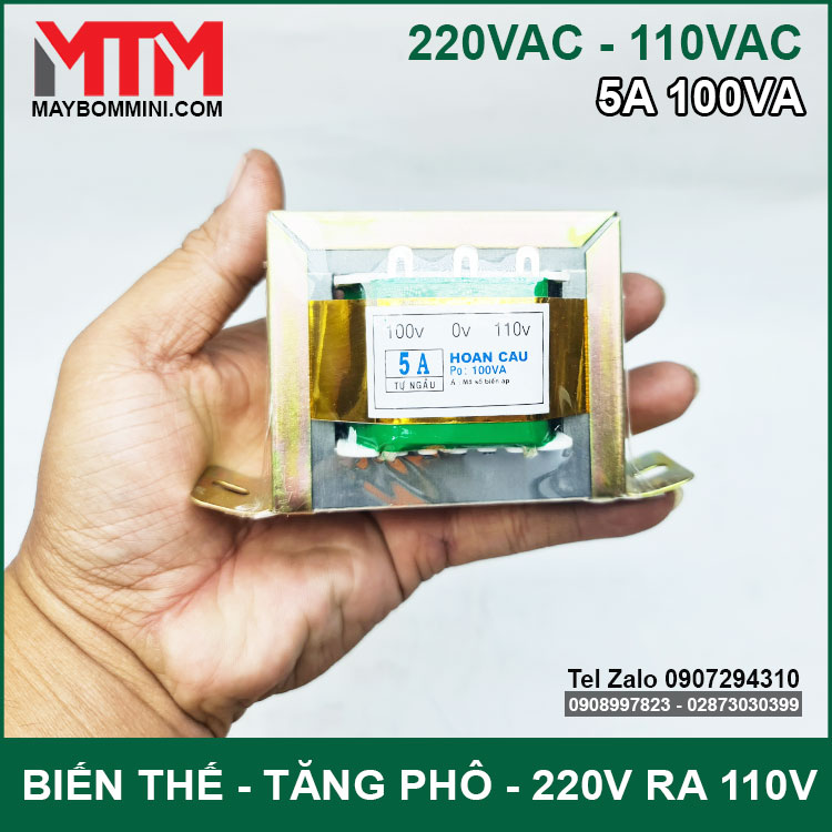 Bien The Bien Ap Tang Pho Doi Dien AC 220V Ra110V 5A 100VA Tren Tay Bien The Bien Ap Tang Pho Doi Dien AC 220V Ra110V 5A 100VA Tren Tay