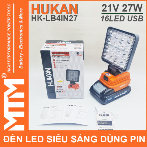 Den Led Du Phong Sieu Sang 21V 27W 16LED Cong Sac USB Pin Chan Pho Thong Makita Hukan HK LB4IN27 Den Led Du Phong Sieu Sang 21V 27W 16LED Cong Sac USB Pin Chan Pho Thong Makita Hukan HK LB4IN27