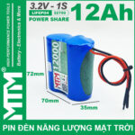 Pin Den Nang Luong Mat Troi 3v2 12Ah 12000mAh Cell Pin Sat Lifepo4 32700 Kich Thuoc