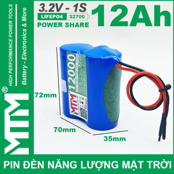 Pin Den Nang Luong Mat Troi 3v2 12Ah 12000mAh Cell Pin Sat Lifepo4 32700 Kich Thuoc Pin Den Nang Luong Mat Troi 3v2 12Ah 12000mAh Cell Pin Sat Lifepo4 32700 Kich Thuoc