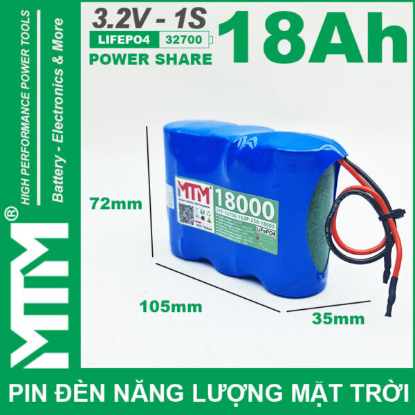Pin Den Nang Luong Mat Troi 3v2 18Ah 18000mAh Cell Pin Sat Lifepo4 32700 Kich Thuoc Pin Den Nang Luong Mat Troi 3v2 18Ah 18000mAh Cell Pin Sat Lifepo4 32700 Kich Thuoc