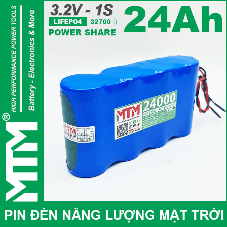 Pin Den Nang Luong Mat Troi 3v2 24Ah 24000mAh Cell Pin Sat Lifepo4 32700 Cao Cap