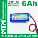 Pin Den Nang Luong Mat Troi 3v2 6Ah 6000mAh Cell Pin Sat Lifepo4 32700 Chinh Hang