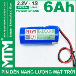 Pin Den Nang Luong Mat Troi 3v2 6Ah 6000mAh Cell Pin Sat Lifepo4 32700 Chinh Hang