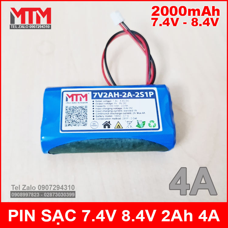 Pin 7v 8v 2000mah