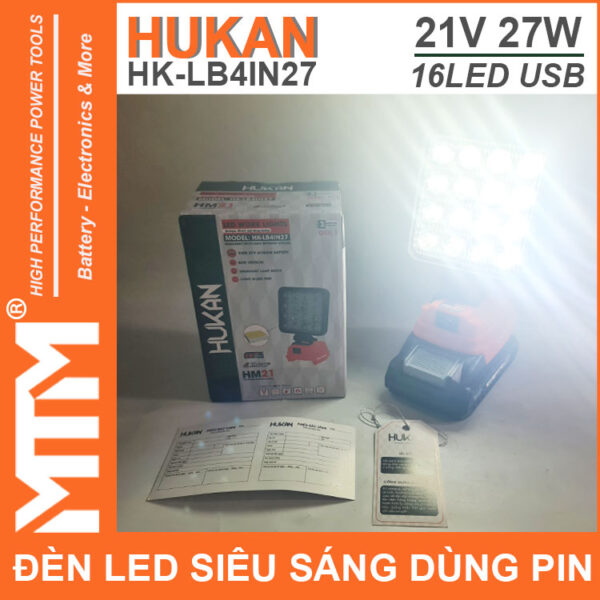 Su Dung Den Led Du Phong Sieu Sang 21V 27W 16LED Cong Sac USB Pin Chan Pho Thong Hukan HK LB4IN27 Su Dung Den Led Du Phong Sieu Sang 21V 27W 16LED Cong Sac USB Pin Chan Pho Thong Hukan HK LB4IN27