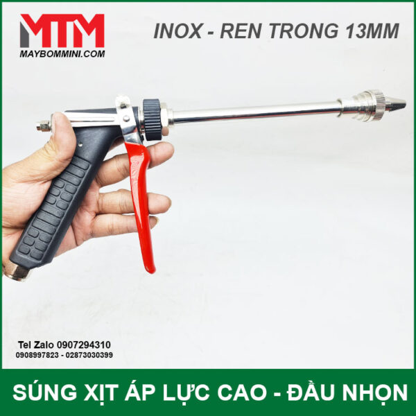 Sung Voi Phun Ap Luc Cao QM Inox Dau Nhon Sung Voi Phun Ap Luc Cao QM Inox Dau Nhon