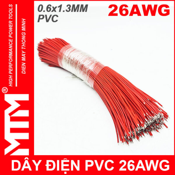Day Dien 26AWG 20CM Mau Do