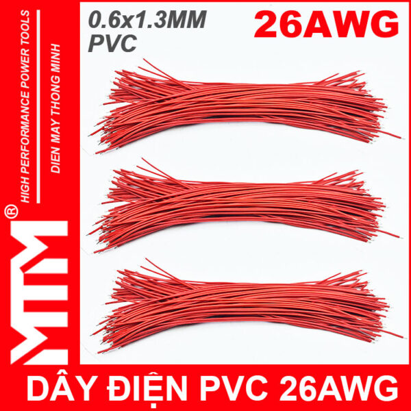 Day Dien 26AWG 20CM Mau Do Cao Cap