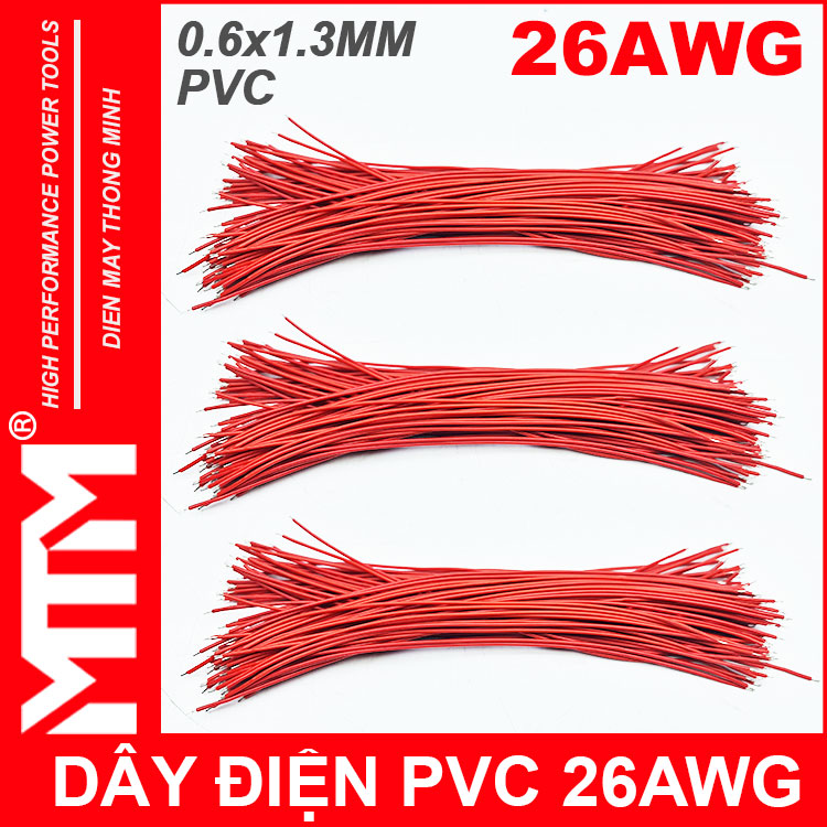 Day Dien 26AWG 20CM Mau Do Cao Cap