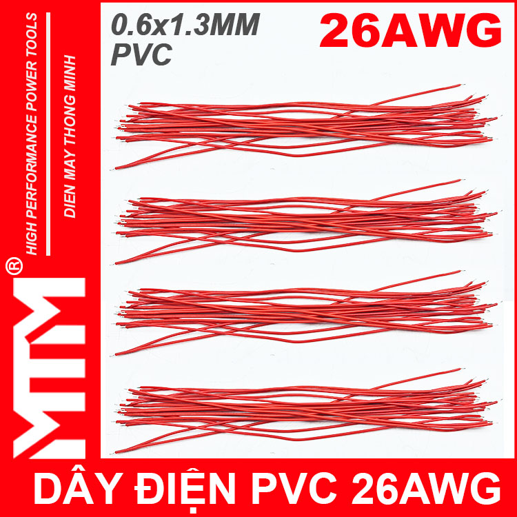 Day Dien 26AWG 20CM Mau Do Gia Re Cao Cap Chinh Hang