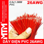 Day Dien 26AWG 20CM Mau Do Ruoy To