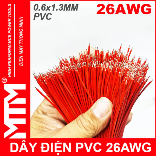 Day Dien 26AWG 20CM Mau Do Ruoy To