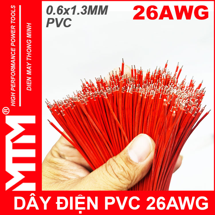 Day Dien 26AWG 20CM Mau Do Ruoy To