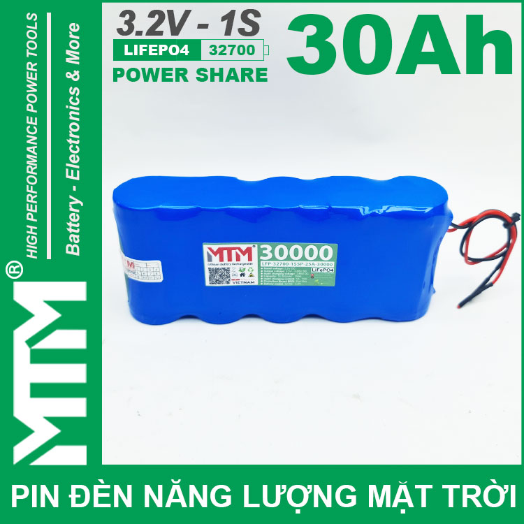 Pin Den Nang Luong Mat Troi 3v2 30Ah 30000mAh Cell Pin Sat Lifepo4 32700