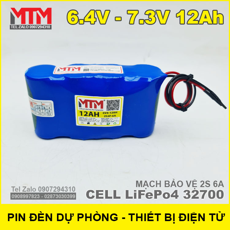 Pin Sac 6V 12Ah 6A Lifepo4 2S Pin Sac 6V 12Ah 6A Lifepo4 2S