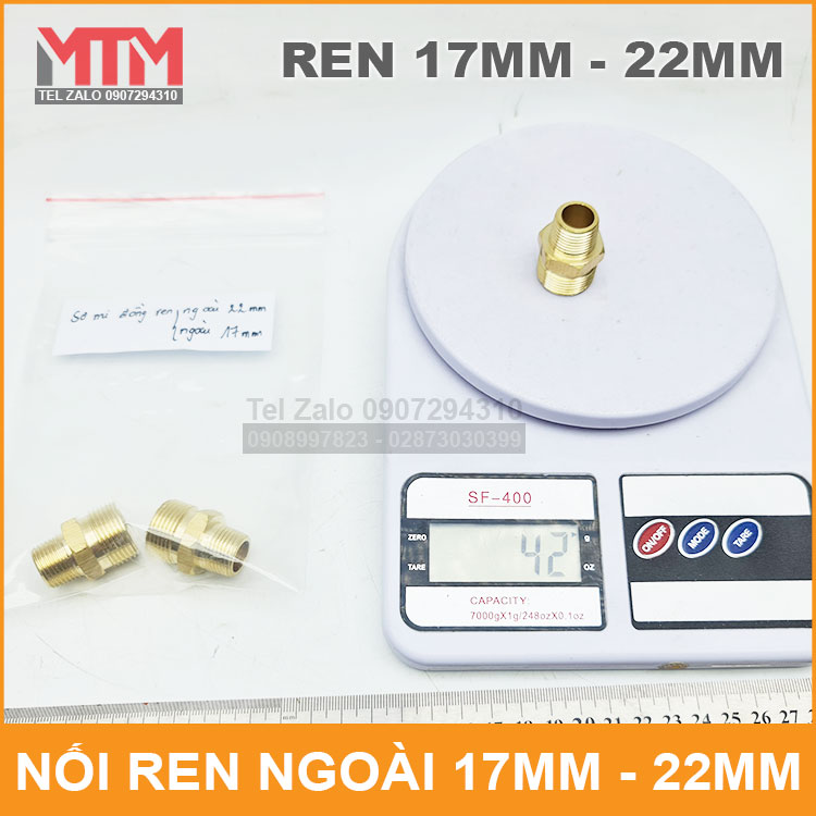 Noi Dong Thau Ren Ngoai 17mm 22mm Trong Luong Noi Dong Thau Ren Ngoai 17mm 22mm Trong Luong