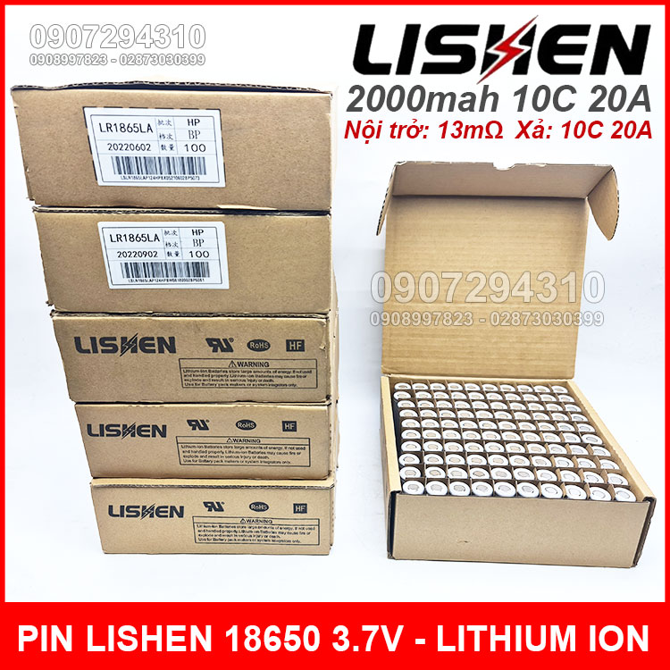 Phan Phoi Pin Lishen Xam 18650 LR18650LA Phan Phoi Pin Lishen Xam 18650 LR18650LA