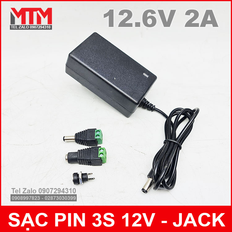 Bo Sac Pin 3s 12v 2A Va Jack Noi Bo Sac Pin 3s 12v 2A Va Jack Noi