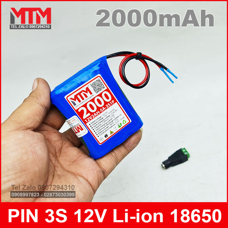 Pin Sac Lithium Li Ion 12v 2000mah 5A Gia Re Pin Sac Lithium Li Ion 12v 2000mah 5A Gia Re