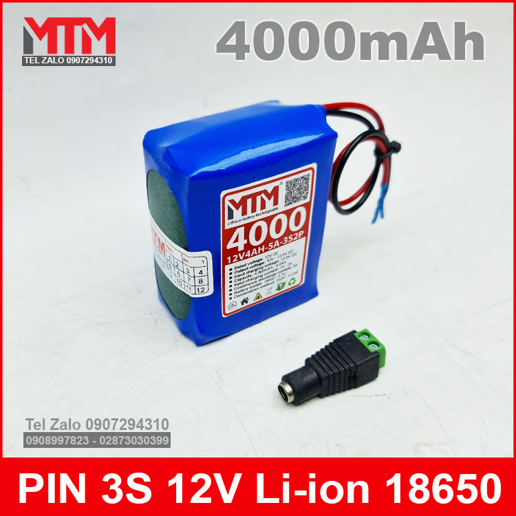 Pin Sac Lithium Li Ion 12v 4000mah 5A Chinh Hang Pin Sac Lithium Li Ion 12v 4000mah 5A Chinh Hang