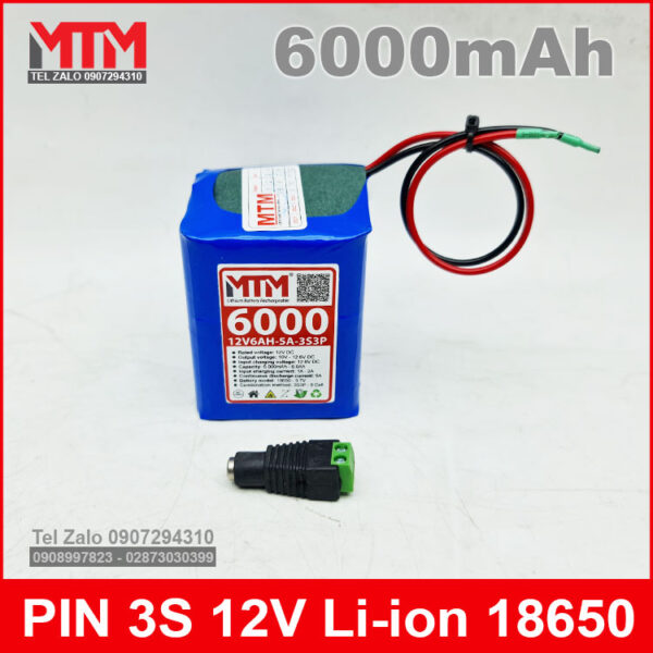 Pin Sac Lithium Li Ion 12v 6000mah 5A Pin Sac Lithium Li Ion 12v 6000mah 5A