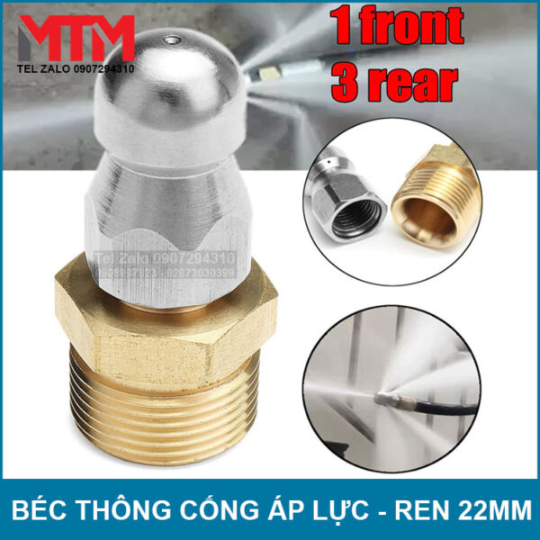 Bec Thong Cong Ap Luc Cao Inox 4 Lo Ren Ngoai 22mm Bec Thong Cong Ap Luc Cao Inox 4 Lo Ren Ngoai 22mm