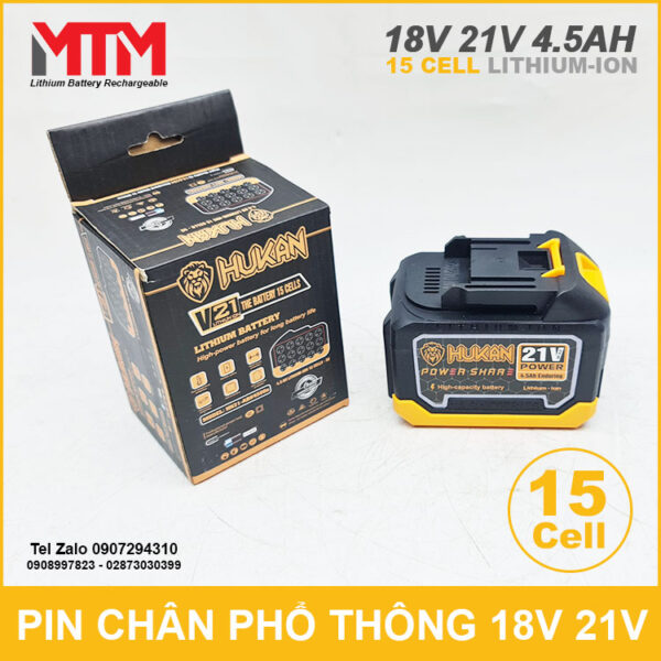 Pin Chan Pho Thong 21V 15cell 4500mAh 5C Hukan Pin Chan Pho Thong 21V 15cell 4500mAh 5C Hukan