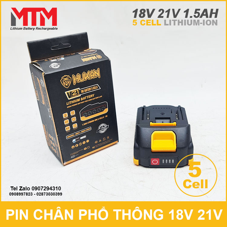 Pin May Khoan Hukan Chan Pho Thong 21V 5cell 1500mAh 5C Chinh Hang Pin May Khoan Hukan Chan Pho Thong 21V 5cell 1500mAh 5C Chinh Hang